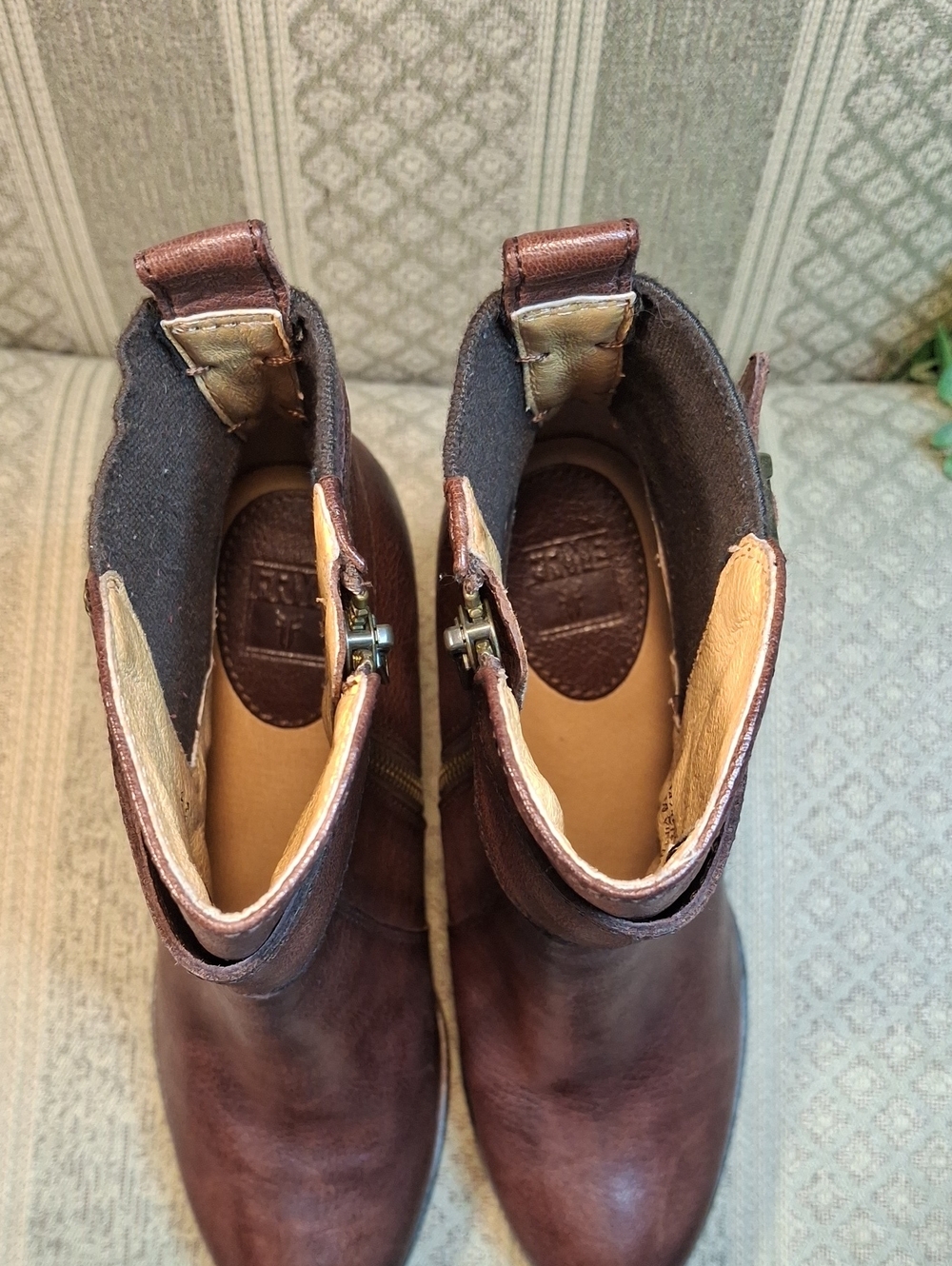 Frye Distressed Leather Heeled Ankle Bootie with Buckle Detail - Picture 12 of 14